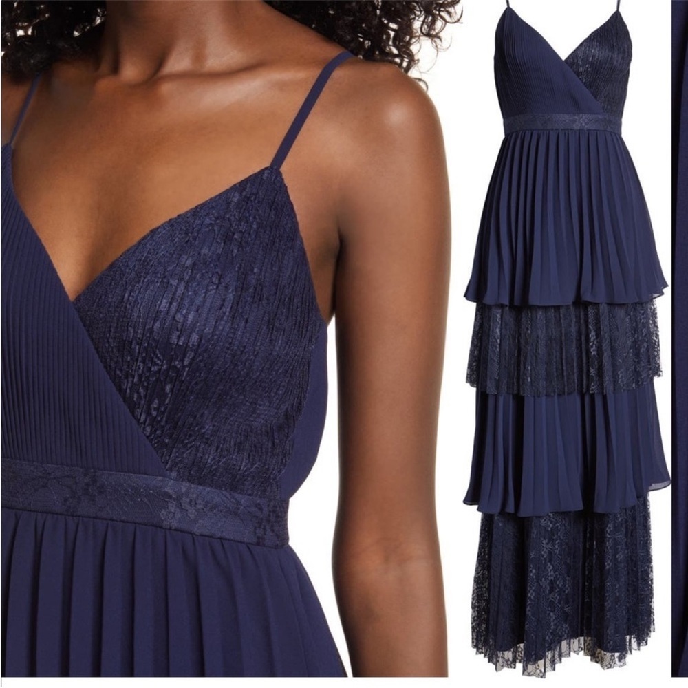 NWT Lulus Date with Daydream Pleated Evening Gown Maxi Dress Size S - Picture 2 of 10
